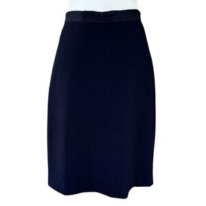 Hobbs Invitation Black Textured Pencil Skirt Womens 12 Bow Office Siren Capsule